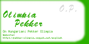 olimpia pekker business card